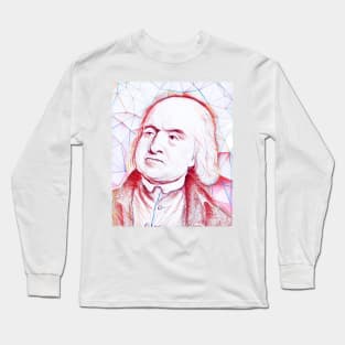 Jeremy Bentham Portrait | Jeremy Bentham Artwork | Line Art Long Sleeve T-Shirt